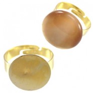 Metalen ring met setting voor Ø15mm Cabochon Goud